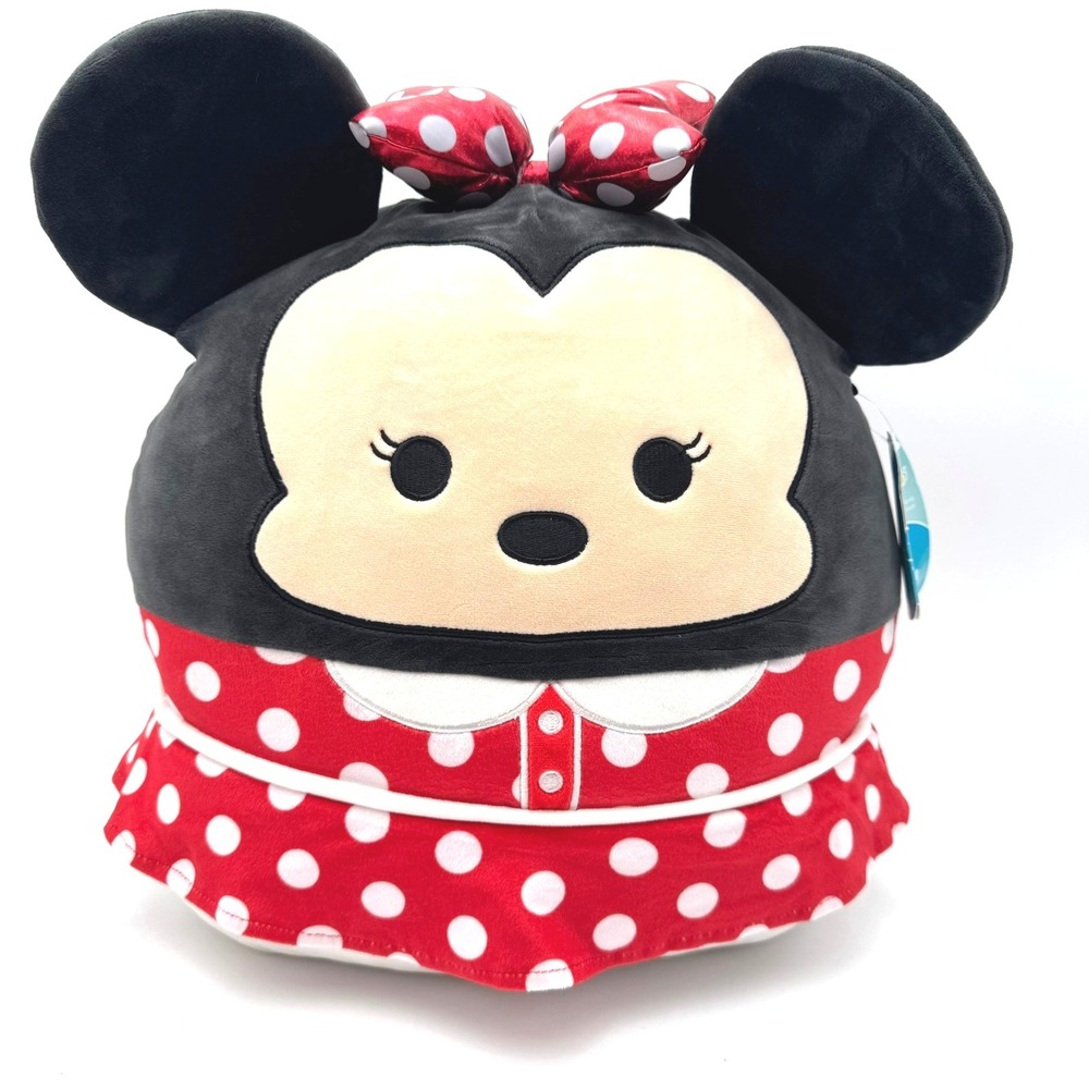DISNEY SQUISHMALLOWS NWT 14" Minnie Mouse Red White Polka Dot Dress Plush‎ Toy